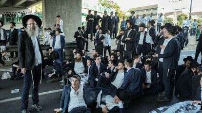 מפגינים נגד גיוס חרדים חוסמים את כביש גהה בחודש שעבר. | אריק מרמור, פלאש 90