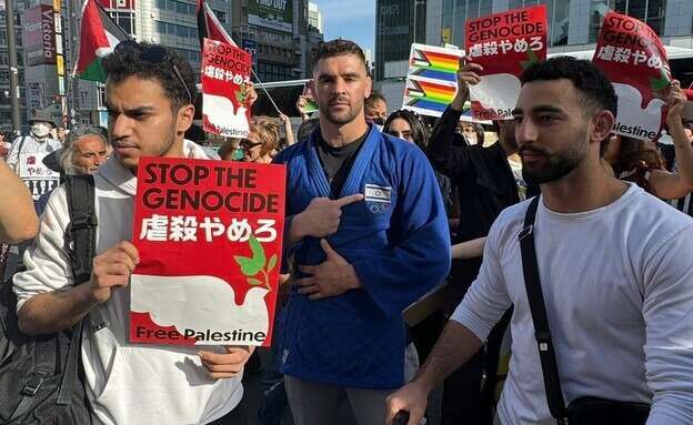 אי אפשר להישאר אדיש. בעימות עם מפגינים פרו פלסטינים ביפן. | באדיבות המרואיין