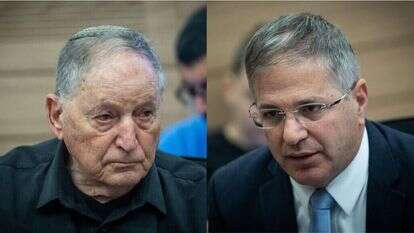 שר החינוך יואב קיש (ימין) ויו"ר ארגון המורים רן ארז, בוועדת החינוך בכנסת, היום. צילומים: יונתן זינדל, פלאש 90