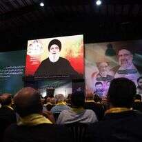 נאום מנהיג חיזבאללה, חסן נסראללה. | איי.אף.פי