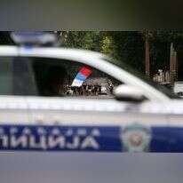 ניידת משטרה סרבית בבלגרד. | EPA/ANDREJ CUKIC