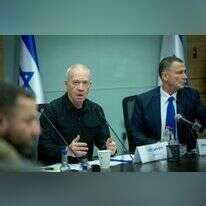 שר הביטחון יואב גלנט בדיון בוועדת החוץ והביטחון, היום. | יונתן זינדל, פלאש 90