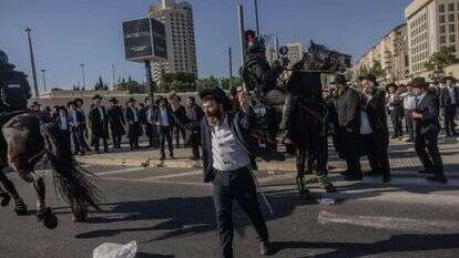 הפגנה נגד גיוס חרדים בירושלים, לפני חודש. | חיים גולדברג, פלאש 90