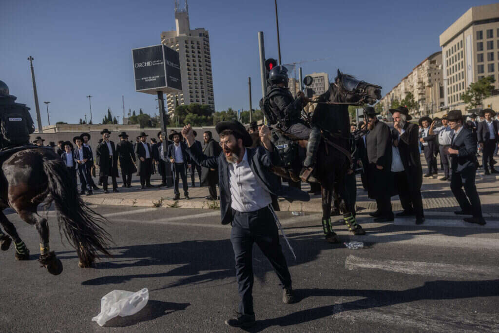 הפגנה נגד גיוס חרדים בירושלים, לפני חודש. | חיים גולדברג, פלאש 90