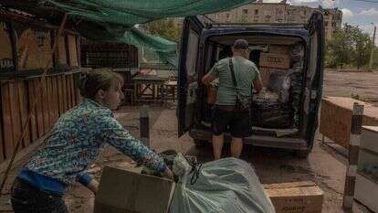 פליטים במנוסה על רקע הפלישה הרוסית למזרח אוקראינה, 25 ביוני 2024. | AFP