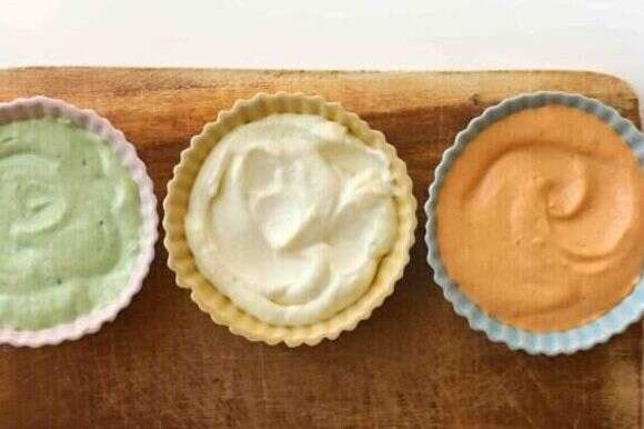 איולי פלפלים, מיונז רגיל בסיסי, איולי בזיליקום. | אפרת ליכטנשטט