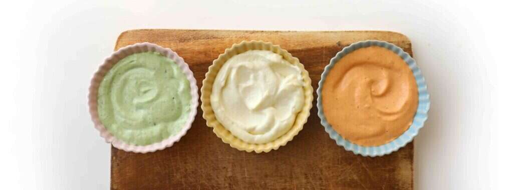 איולי פלפלים, מיונז רגיל בסיסי, איולי בזיליקום. | אפרת ליכטנשטט