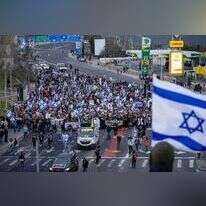 צעדת משפחות חטופים בכניסה לירושלים, בחודש מרץ. | יונתן זינדל, פלאש 90