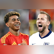 קפטן אנגליה, הארי קיין (ימין), וילד הפלא הספרדי, לאמין ימאל. צילומים: KENZO TRIBOUILLARD, MIGUEL MEDINA / AFP