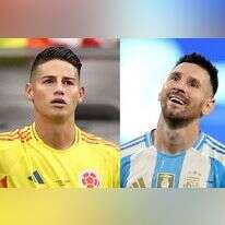 שני הקפטנים: ליונל מסי הארגנטינאי וחאמס רודריגז הקולומביאני. צילומים: AFP