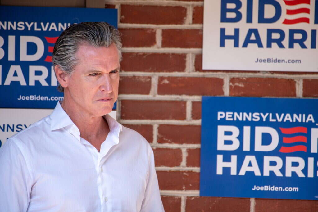 מושל קליפורניה, גאבין ניוסום. | EPA/DAVID MUSE