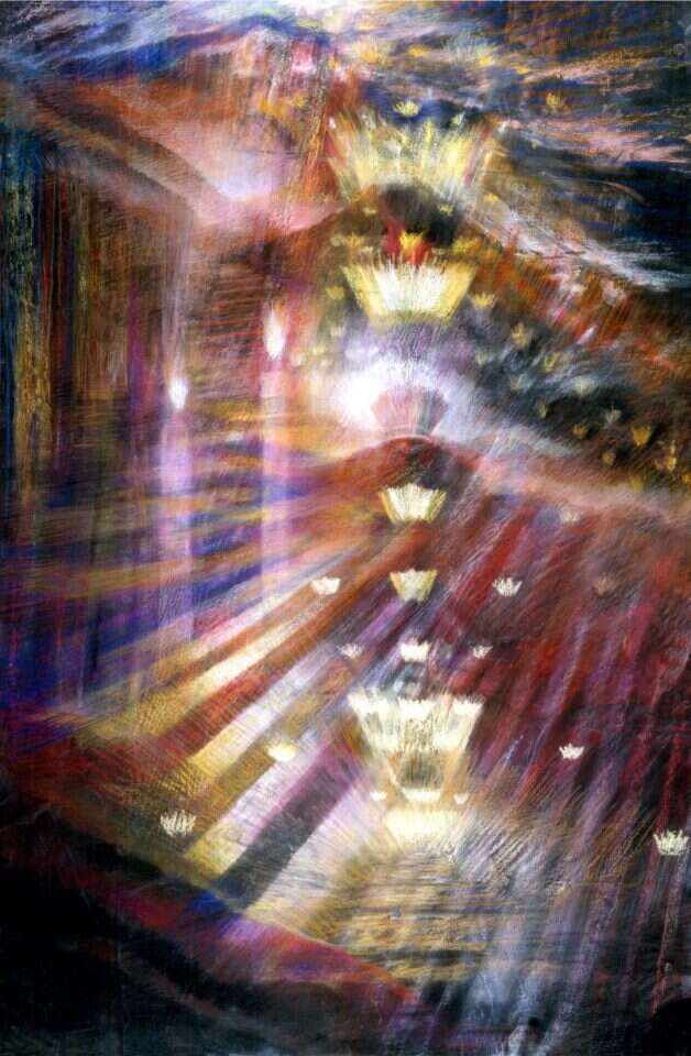 יורם רענן, "שבת", פסטל על אקריליק על נייר, 1994