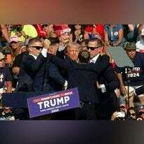 טראמפ לאחר הירי. | AFP