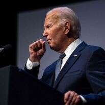 נשיא ארה"ב ג'ו ביידן בלאס וגאס, זמן קצר לפני נמצא חיובי לקורונה. | Kent Nishimura / AFP