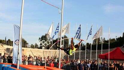 הקופץ במוט הסעודי חוסיין אל־חזאם. | EPA