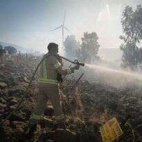 שרפה ברמת הגולן כתוצאה מירי טילי חיזבאללה. | מיכאל גלעדי, פלאש 90