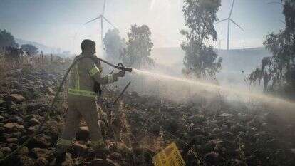 שרפה ברמת הגולן כתוצאה מירי טילי חיזבאללה. | מיכאל גלעדי, פלאש 90