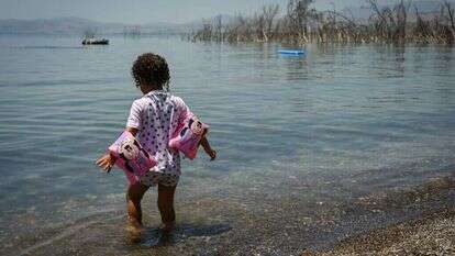 ילדה קטנה נופשת בכנרת. | מיכאל גלעדי, פלאש 90