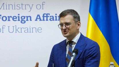 שר החוץ האוקראיני דמיטרו קולבה. | EPA/SERGEY DOLZHENKO