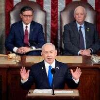 ראש הממשלה נתניהו בנאומו בקונגרס. | AFP