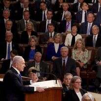 ראש הממשלה בנימין נתניהו בנאומו בקונגרס האמריקני. | AFP