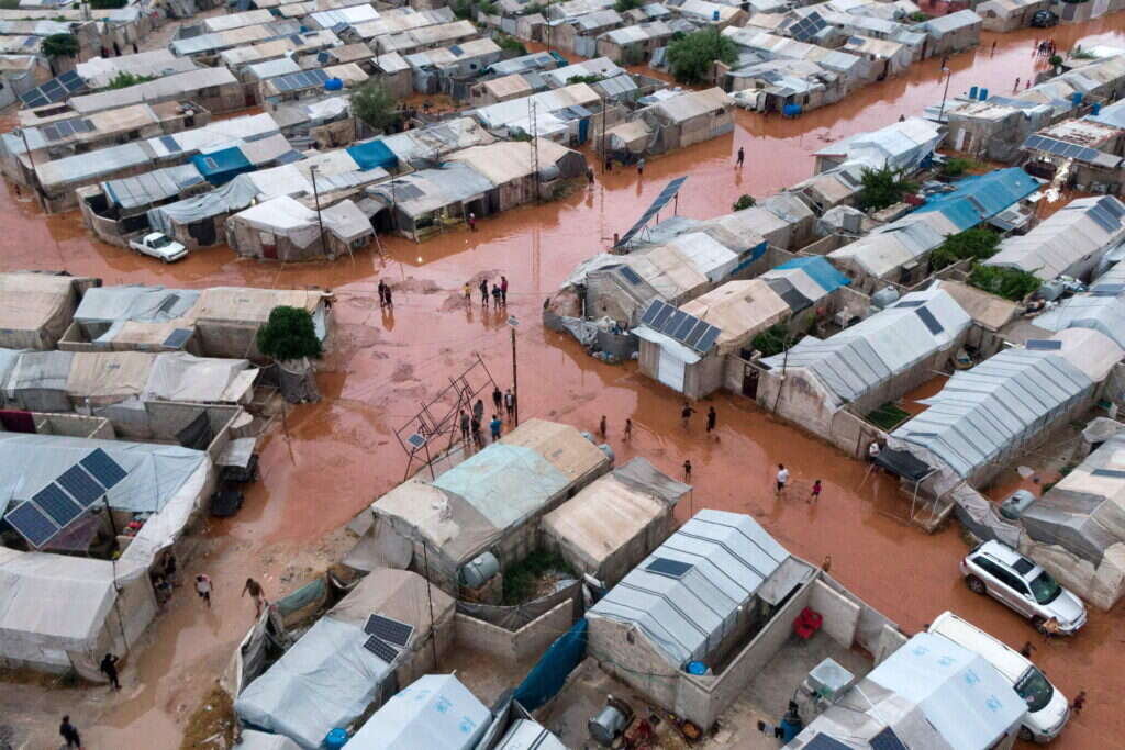 מחנה הפליטים דיר-בלוט הסמוך לגבול עם טורקיה במאי האחרון. | AFP