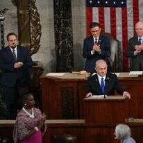ראש הממשלה נתניהו בנאומו בקונגרס האמריקני. | AFP