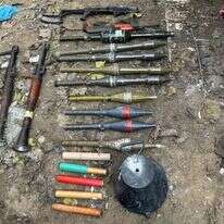 חלק מהאמל"ח שתפסו כוחות צה"ל ברפיח. | דו"צ