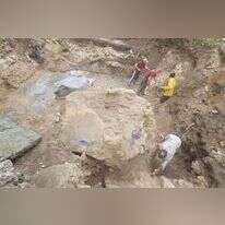 שברי קירות צבעוניים שהעידו כי קירות בית הכנסת היו מעוטרים. | רשות העתיקות שברי קירות צבעוניים שהעידו כי קירות בית הכנסת היו מעוטרים. | רשות העתיקות