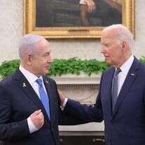 נשיא ארה"ב לשעבר ג'ו ביידן וראש הממשלה בנימין נתניהו. | עמוס בן גרשום לע"מ