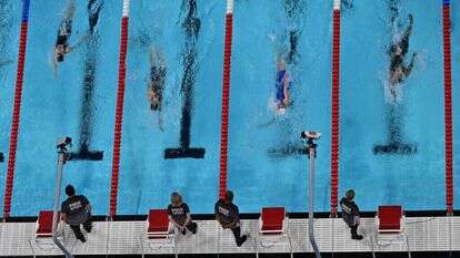 אחד ממקצי השחייה באולימפיאדת פריז. | AFP