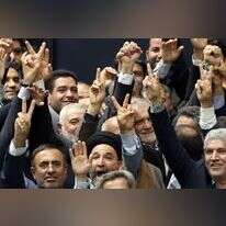 איסמעיל הנייה בטקס השבעתו של נשיא איראן, ביום לפני שוסל. | AFP