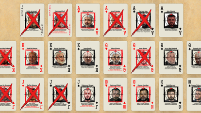 קלפי המבוקשים של חמאס. | מסך מהאתר: https://gazasmostwanted.com/eliminated/