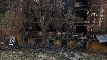בית באוקראינה שנפגע בהתקפה רוסית. | AFP