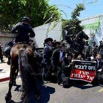 הפגנות בבקו"ם נגד גיוס חרדים. | תומר נויברג, פלאש 90