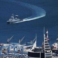 ספינת סער 6 של חיל הים בסמוך לנמל חיפה. | AFP