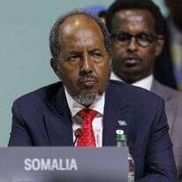 נשיא סומליה חסן מחמוד שייח'. | EPA/MICHAEL BUHOLZER