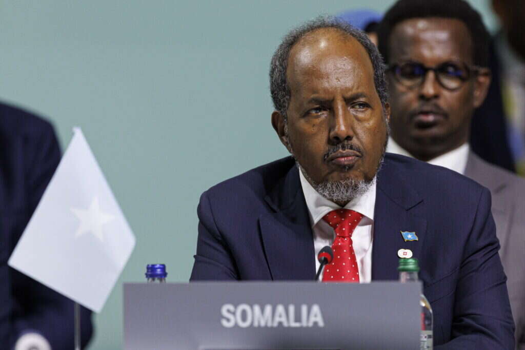נשיא סומליה חסן מחמוד שייח'. | EPA/MICHAEL BUHOLZER