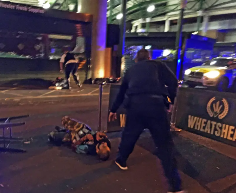 אחד הטרוריסטים בפיגועי הטרור בלונדון ב-2017 לאחר שנוטרל