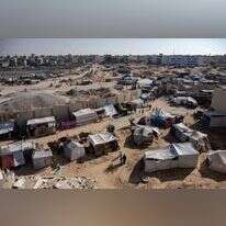 מחנה מגורים זמני בחאן יונס. | EPA