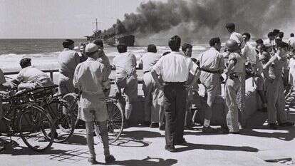 "כל הפרשה מסופרת עד היום דרך עיני הימין". אלטלנה עולה בלהבות מול חופי תל אביב. | לע"מ "כל הפרשה מסופרת עד היום דרך עיני הימין". אלטלנה עולה בלהבות מול חופי תל אביב. | לע"מ