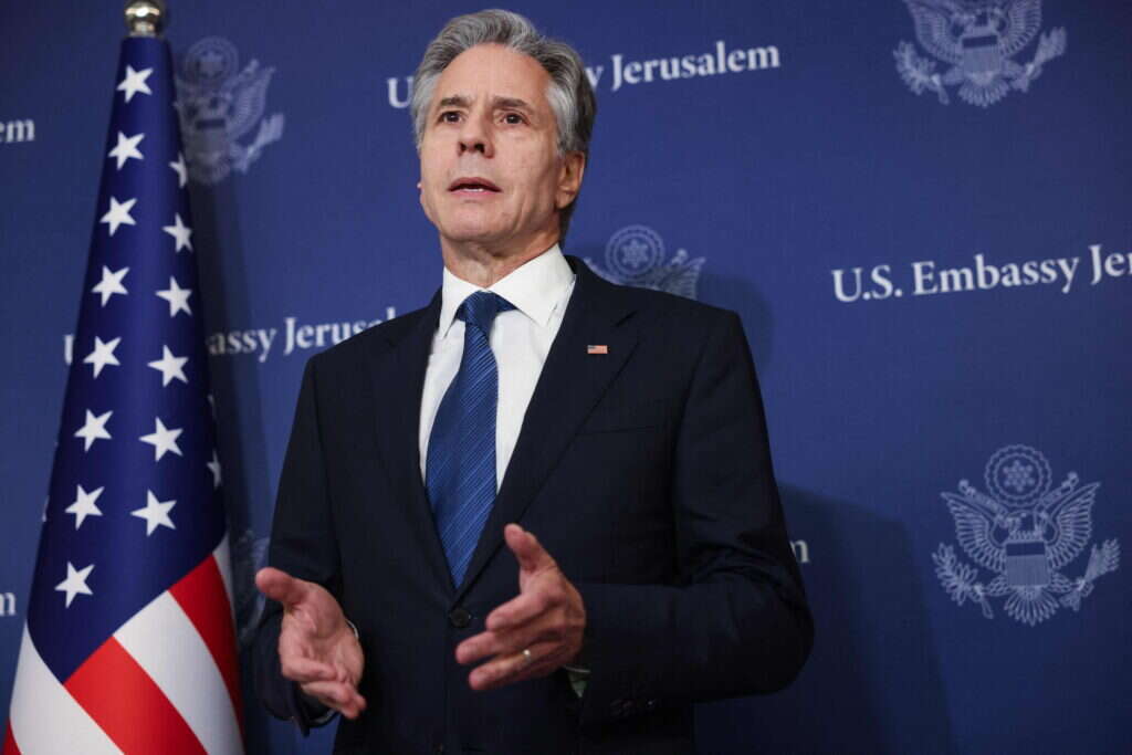 בלינקן בישראל, אמש. | AFP