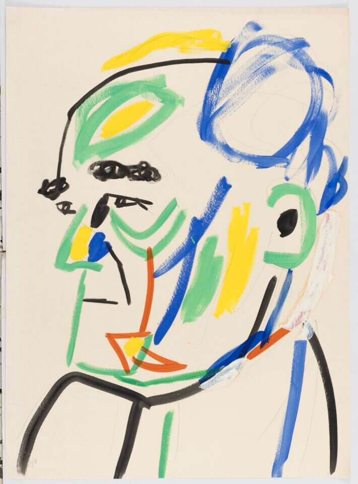 פנחס ליטבינובסקי, בן־גוריון, שנות החמישים, שמן על נייר. | אלעד שריג פנחס ליטבינובסקי, בן־גוריון, שנות החמישים, שמן על נייר. | אלעד שריג