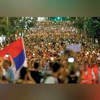 הפגנה בבלגרד נגד כריית ליתיום בסרביה, לפני שבועיים. | אי.פי.איי