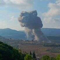 תקיפה בדרום לבנון במסגרת "מתקפת המנע" של צה"ל נגד חיזבאללה. | AFP