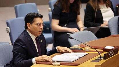 שגריר ישראל באו"ם, דני דנון, במועצת הביטחון של האו"ם. | AFP