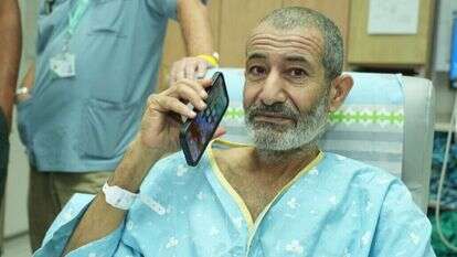 שיחת פרחאן קאדי עם ראש הממשלה, לאחר ששוחרר משבי חמאס. יוסי איפרגן / לע"מ