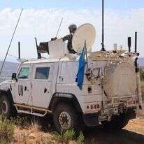 רכב יוניפי"ל בסמוך לגבול ישראל לבנון. | EPA