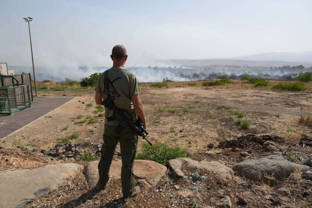 שריפות בקצרין אחרי ירי רקטות של חיזבאללה. | אייל מרגולין, פלאש 90