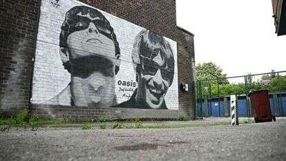 ציור במנצ'סטר שבוצע לרגל האיחוד. | AFP